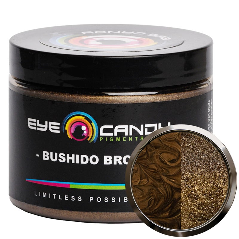 Eye Candy Pigments Premium Brown Mica Powder - Bushido Brown (50gr) - for Epoxy, Resin, Soap, Paint, Woodworking, Acrylic Pouring, Bath Bombs, Fishing Lures - DIY Arts and Crafts Additive - Image 1